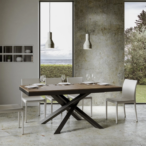 Mesa Volantis Evolution Tapa Nogal 90x180 Alargada 440 Estructura Antracita