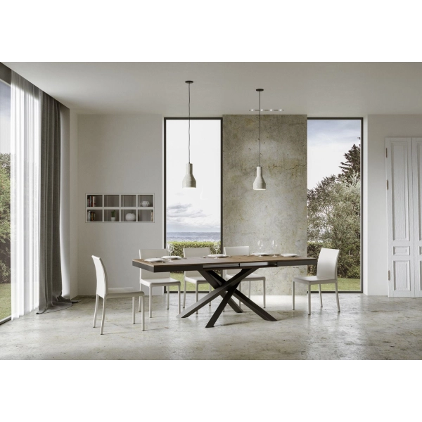Mesa Volantis Evolution Tapa Nogal 90x180 Alargada 440 Estructura Antracita