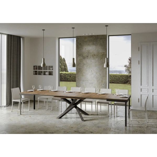 Mesa Volantis Evolution Tapa Nogal 90x180 Alargada 440 Estructura Antracita