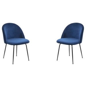 Küchenstuhl aus blaugrünem Samt und schwarzen Metallbeinen – PARIS 2 Stühle