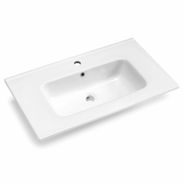 Mobile bagno moderno 80 cm - Grigio Perla - 2 cassetti - Lavabo - CLEIDE