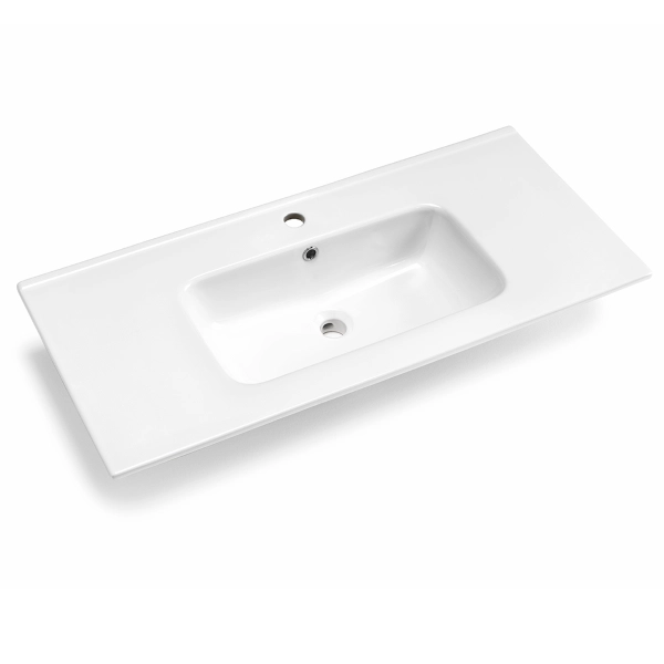 Meuble de salle de bain suspendu moderne avec base 100 CASPIO avec 2 tiroirs et lavabo ANTHRACITE MAT