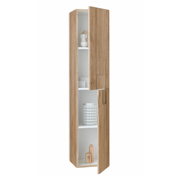 Columna de baño suspendida 160 cm ARCO dos puertas nudo reversible roble