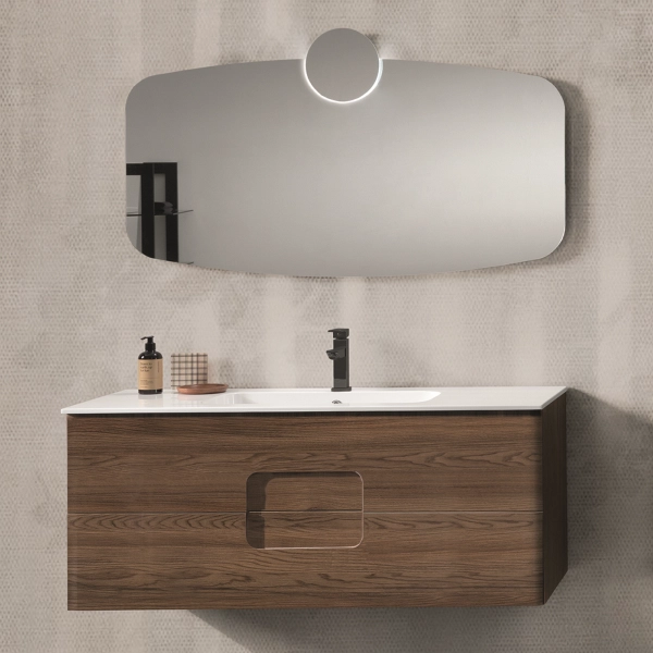 Mueble de baño suspendido 100 cm ARCO con dos cajones Tek