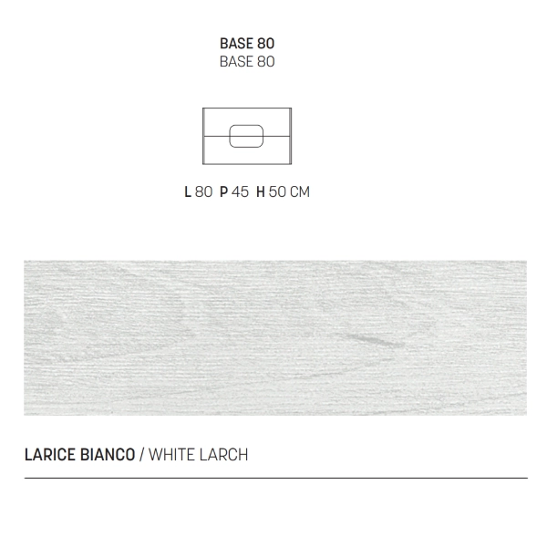 Mueble de baño ARCO suspendido 80 cm con dos cajones Alerce Blanco