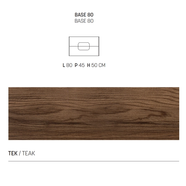 Mueble de baño ARCO suspendido 80 cm con dos cajones Tek