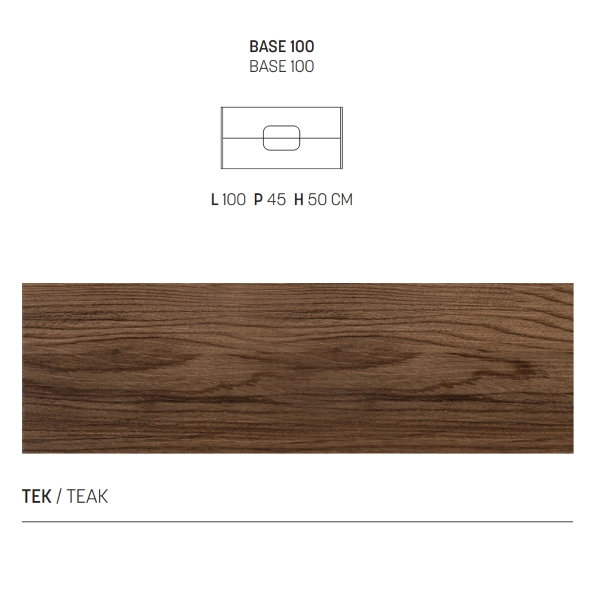 Mueble de baño suspendido 100 cm ARCO con dos cajones Tek