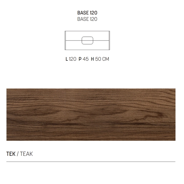 Mueble de baño suspendido con dos cajones ARCO Tek ennoblecido de 120 cms