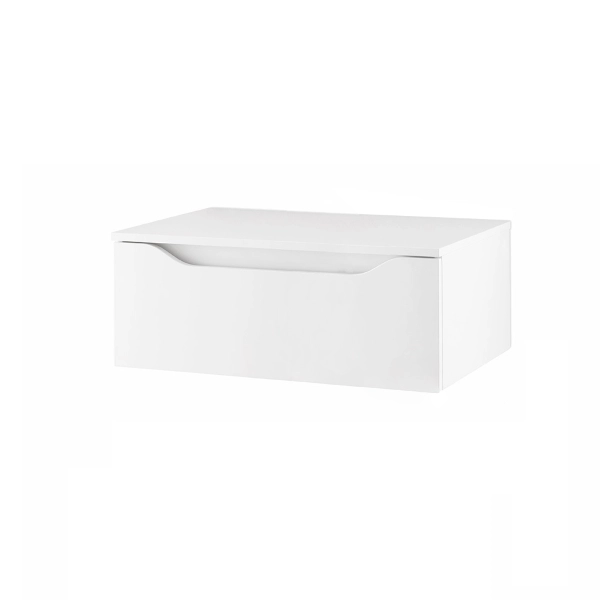 Cajón de baño suspendido GIGLIO de 80 cm en melamina blanca brillo
