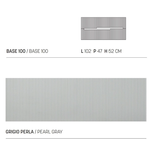 Mueble de baño suspendido con 2 cajones 100 cm Gris Perla - RIGHE