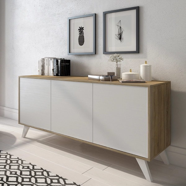 Aparador moderno de madera con 3 puertas 154 cm - olmo SOTO
