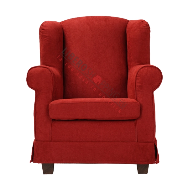BERGERE padded armchair in Bordeaux removable fabric