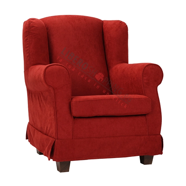 BERGERE padded armchair in Bordeaux removable fabric