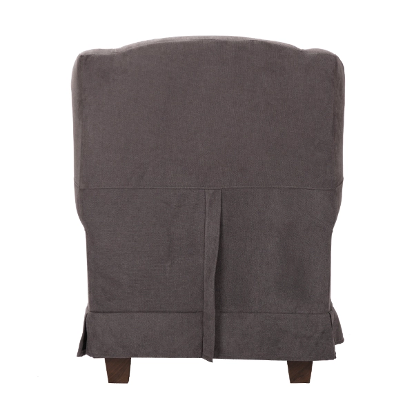 BERGERE padded armchair in removable gray fabric