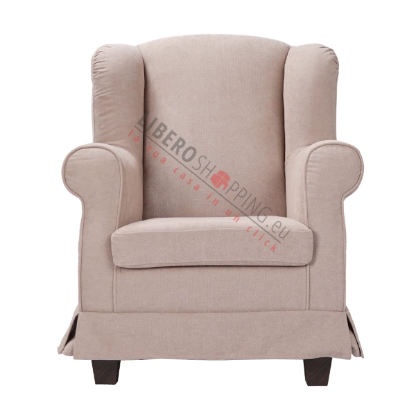 BERGERE padded armchair in Beige removable fabric