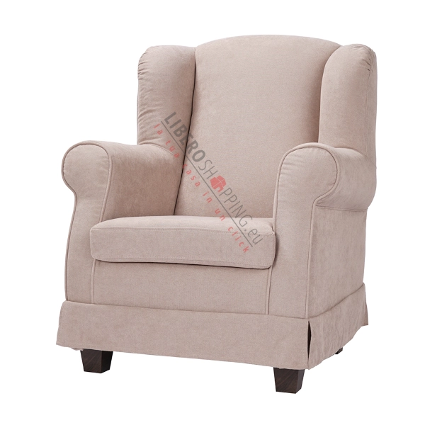 BERGERE padded armchair in Beige removable fabric