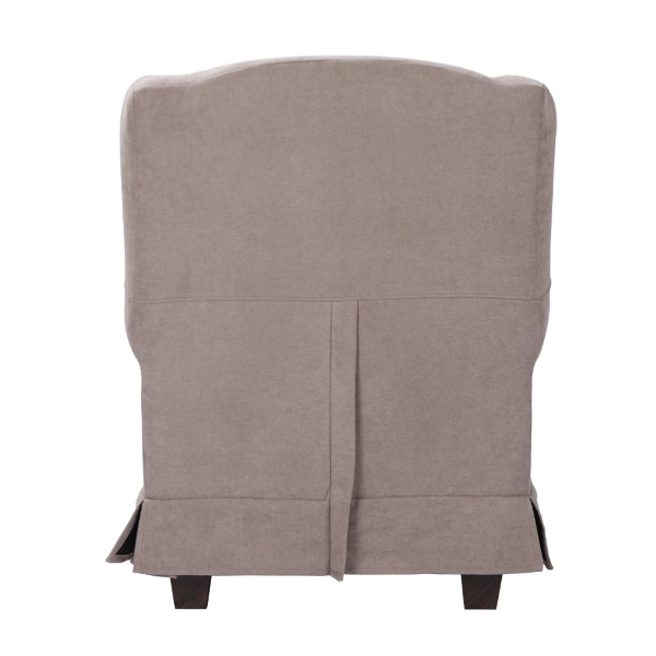 BERGERE padded armchair in removable dove gray fabric