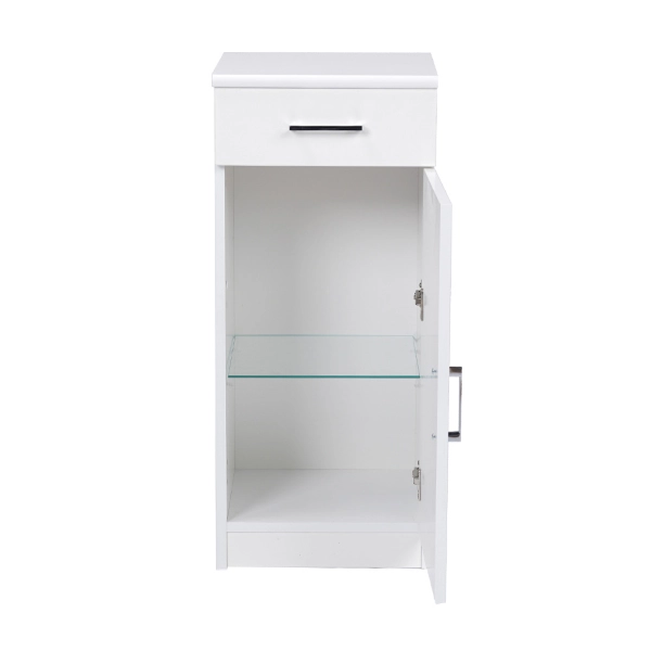Armoire polyvalente CRYSTAL 1 porte avec miroir blanc