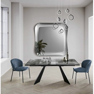 Specchio quadrato DUNE 175x175 cm con cornice in vetro Fumè