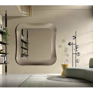 Specchio quadrato DUNE 175x175 cm con cornice in vetro Bronzo