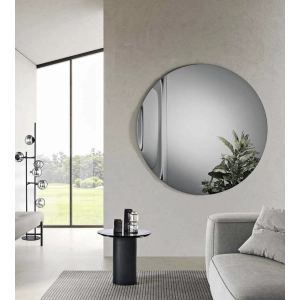 Specchio tondo con onda D120 cm SPIN Fumè