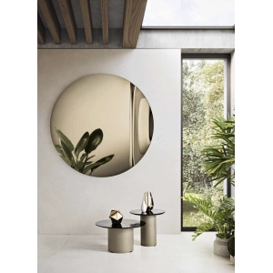 Specchio tondo con onda D150 cm SPIN Bronzo