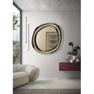 Specchio sagomato MOVE 72X80 cm con cornice curva Bronzo