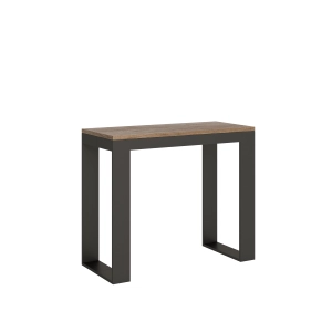 Console extensible 90x40/196 cm Tecno Evolution Small Chêne Nature cadre Anthracite