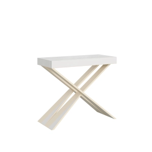 Console extensible 90x40/300 cm Diago Frêne Blanc cadre Blanc