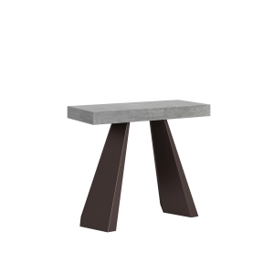 Console extensible 90x40/196 cm Diamante Small Premium Gris Béton cadre Ours