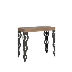 Console extensible 90x40/196 cm Karamay Small Premium Chêne Nature cadre Anthracite