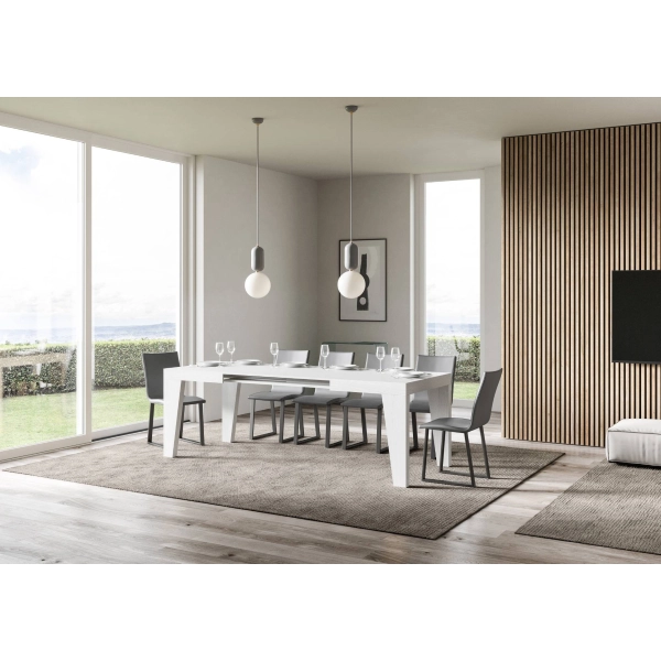 Mesa extensible 90x140/244 cm Naxy Fresno Blanco