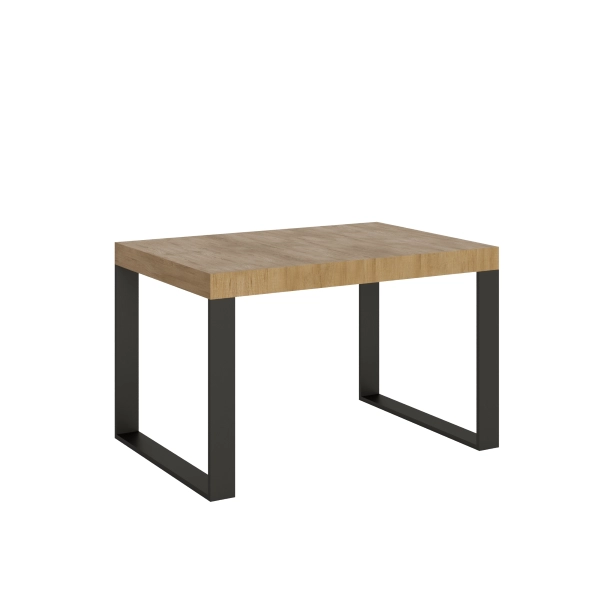 Mesa extensible 90x120/224 cm Tecno Roble Natural estructura Antracita
