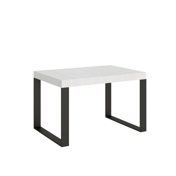 Mesa extensible 90x140/244 cm Tecno Fresno Blanco estructura Antracita
