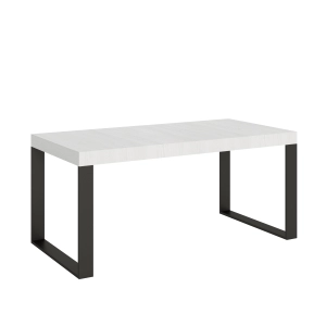 Table extensible 90x180/284 cm Tecno Premium Frêne Blanc cadre Anthracite
