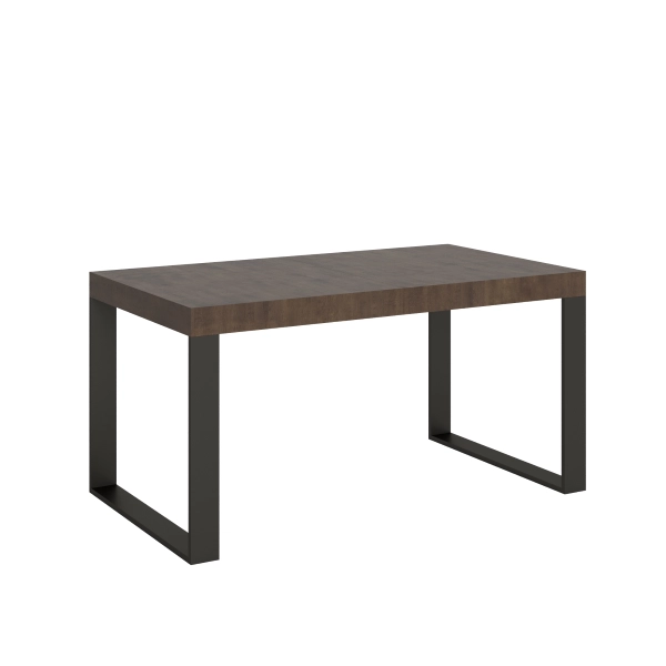 Mesa extensible 90x160/420 cm Tecno Premium Nogal estructura Antracita