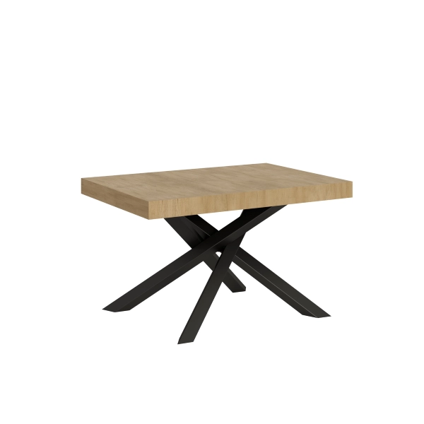 Mesa extensible 90x120/224 cm Volantis Roble Natural estructura Antracita
