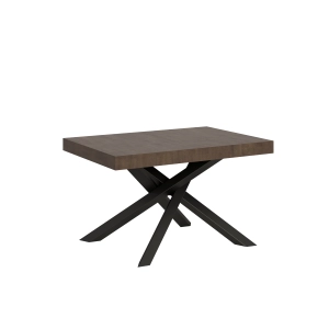 Table extensible 90x120/224 cm Volantis Noyer cadre Anthracite