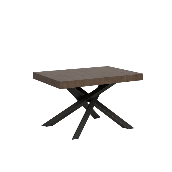 Mesa extensible 90x120/224 cm Volantis Nogal estructura Antracita