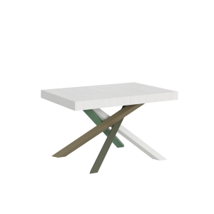 Table extensible 90x120/224 cm Volantis Frêne Blanc cadre 4/A
