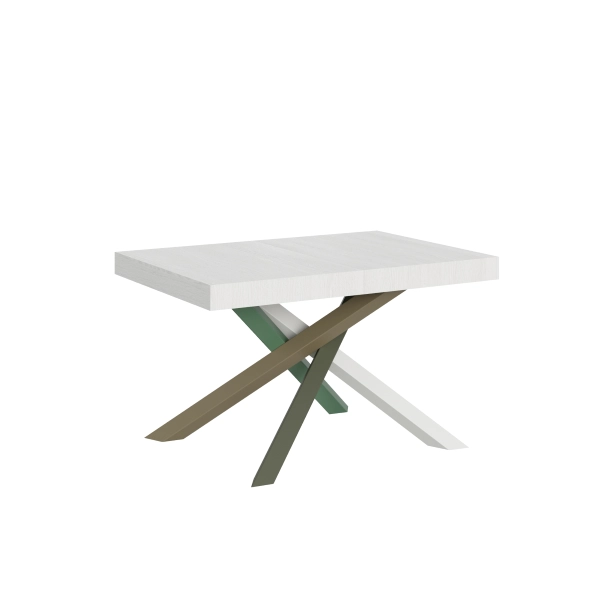 Mesa extensible 90x120/224 cm Volantis Fresno Blanco estructura 4/A