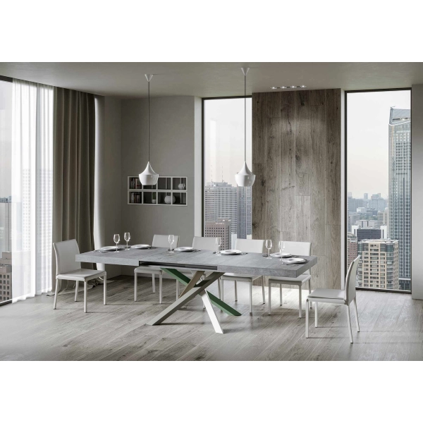 Mesa extensible 90x120/224 cm Volantis Cemento estructura 4/A