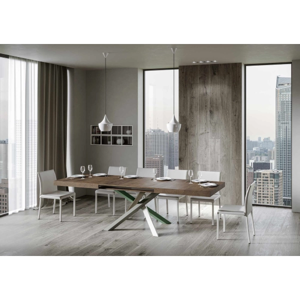 Mesa extensible 90x120/224 cm Volantis Nogal estructura 4/A