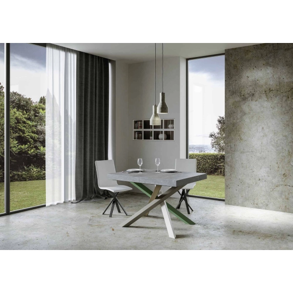 Mesa extensible 90x140/244 cm Volantis Cemento estructura 4/A