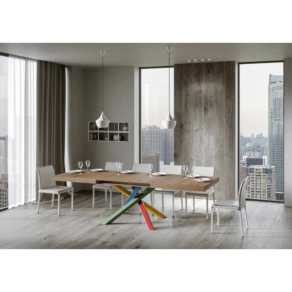 Mesa extensible 90x120/224 cm Volantis Roble Natural estructura 4/B