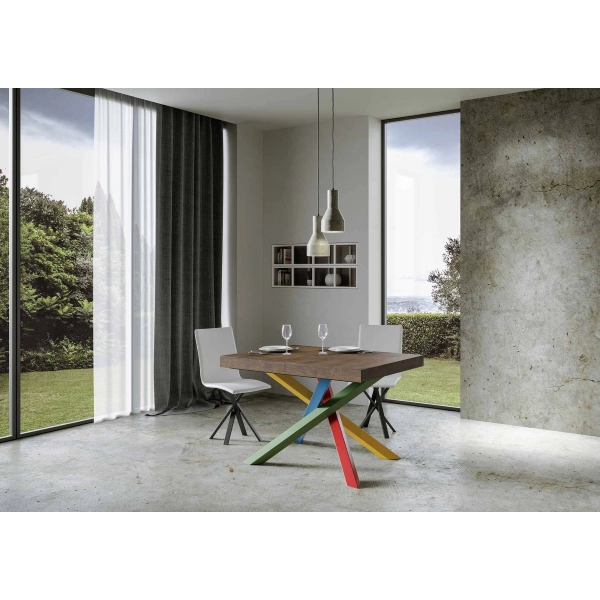 Mesa extensible 90x120/224 cm Volantis Nogal estructura 4/B