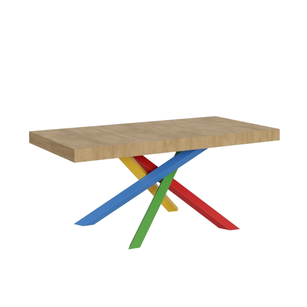 Mesa extensible 90x180/284 cm Volantis Roble Natural estructura multicolor 4/B