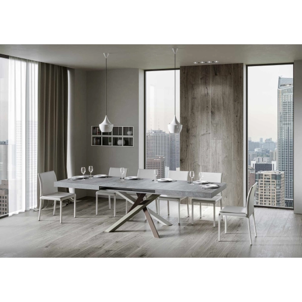 Mesa extensible 90x120/224 cm Volantis Cemento estructura 4/C