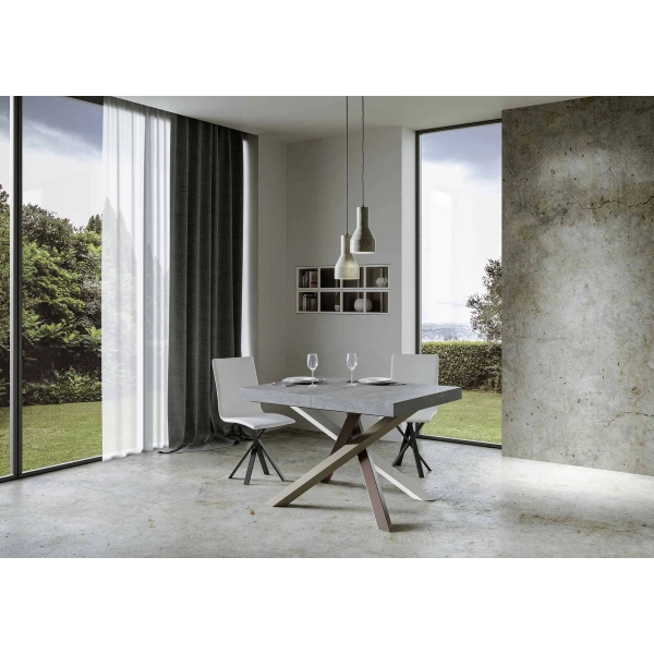 Mesa extensible 90x140/244 cm Volantis Cemento estructura 4/C