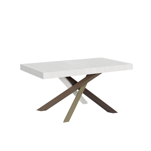 Mesa extensible 90x160/264 cm Volantis Fresno Blanco estructura multicolor 4/C